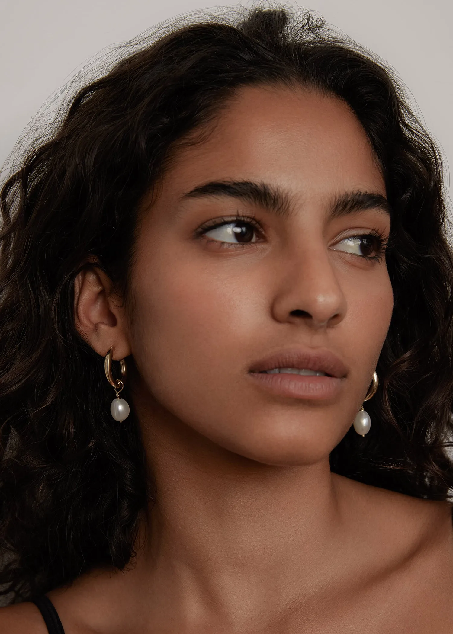 Baroque Pearl Hoop Earrings
